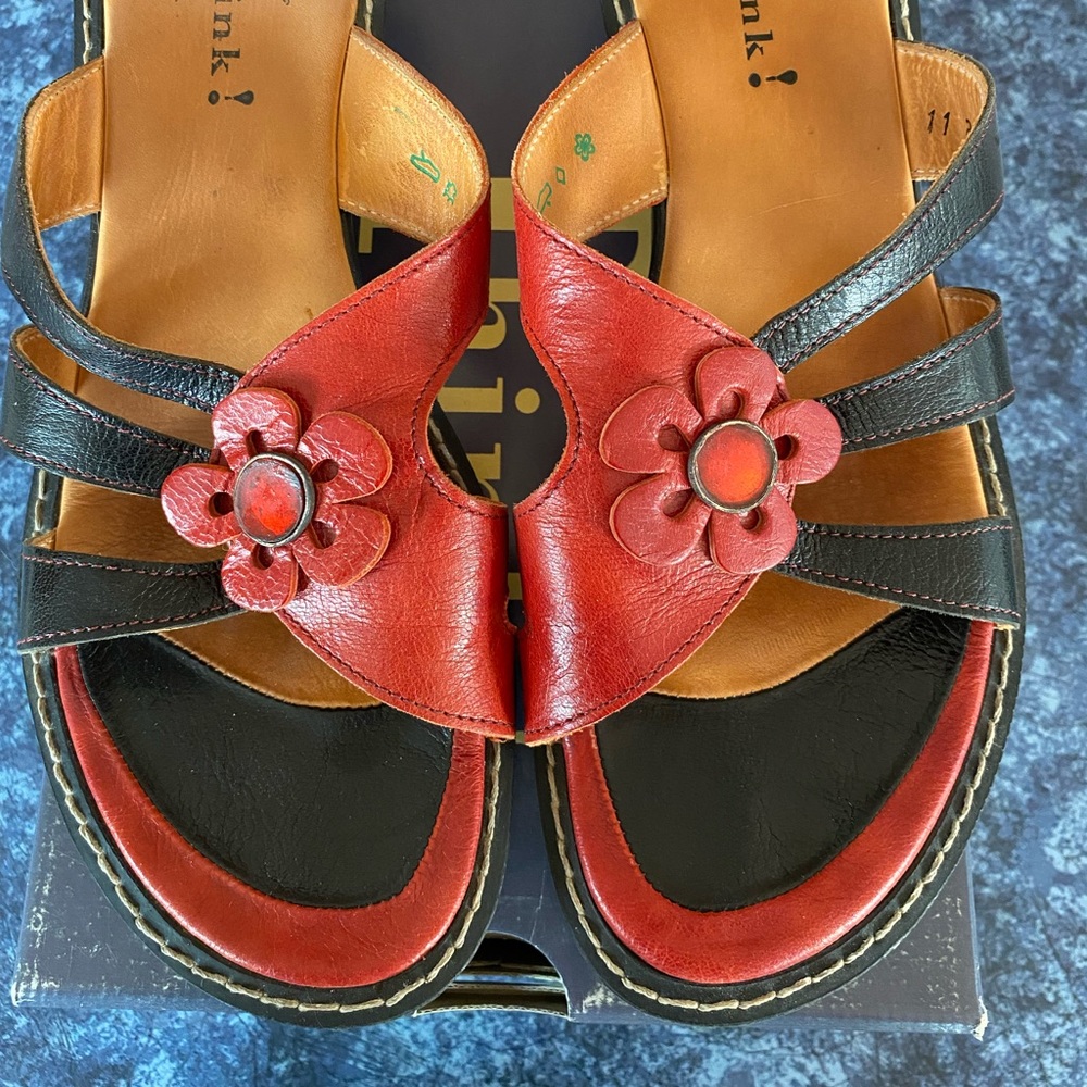 Think! Size 39 Capra Giglio leather slipon sandals